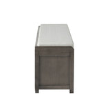 Wood Storage Bench with 2 Cabinets