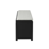 Wood Storage Bench with 2 Cabinets