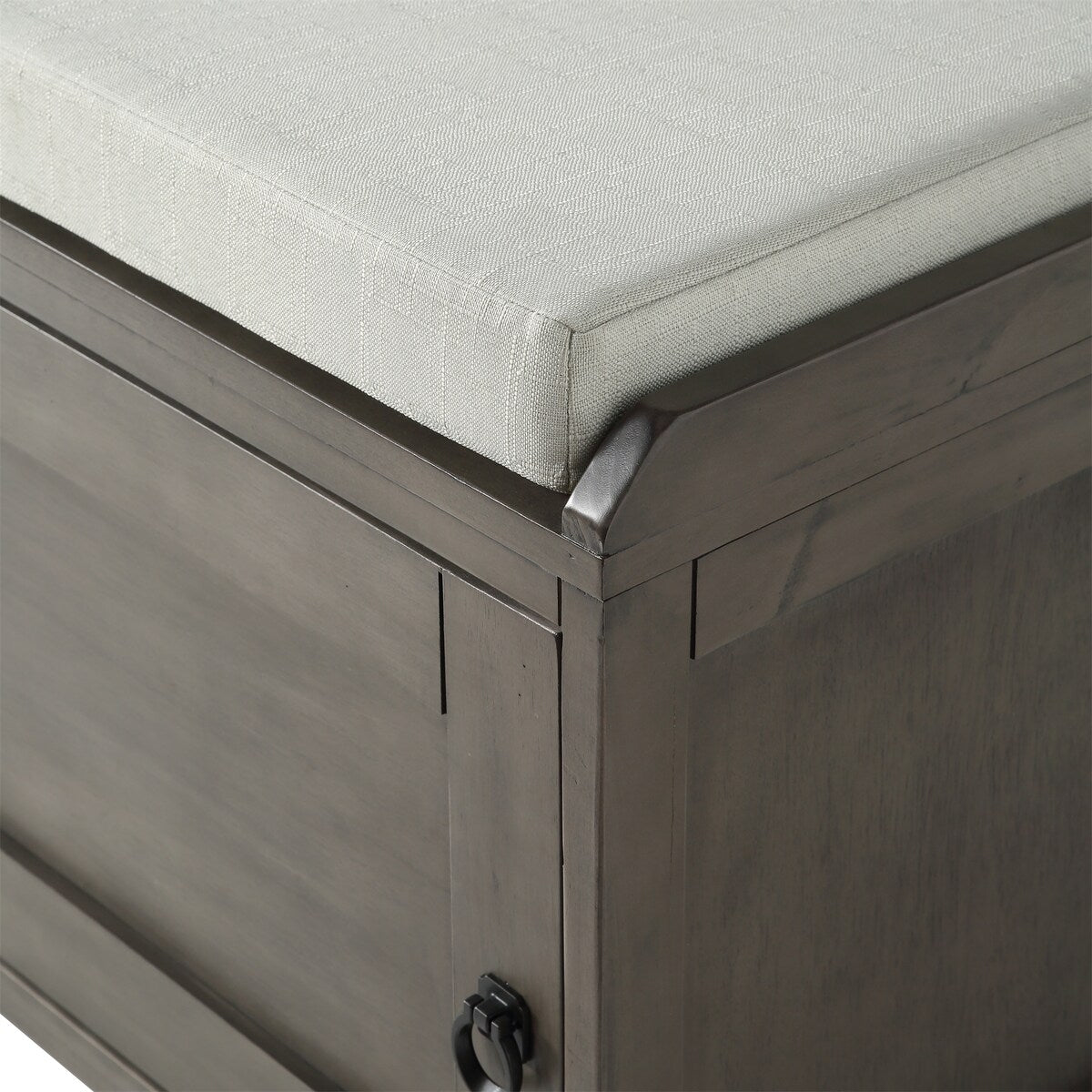 Wood Storage Bench with 2 Cabinets