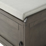 Wood Storage Bench with 2 Cabinets