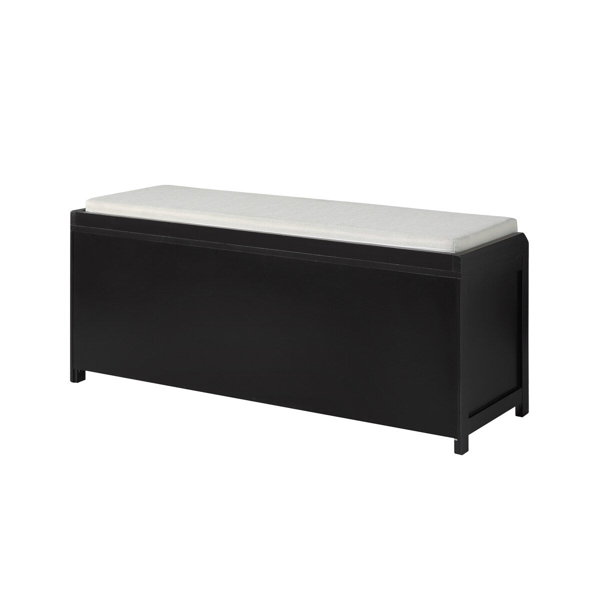 Wood Storage Bench with 2 Cabinets