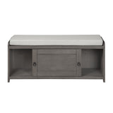 Wood Storage Bench with 2 Cabinets