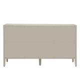 Wood Storage Cabinet with 3 tempered Glass Doors and Adjustable Shelf