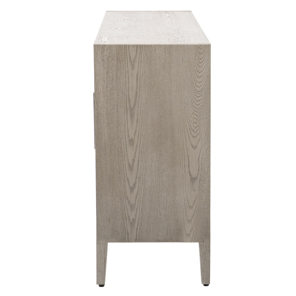Wood Storage Cabinet with 3 tempered Glass Doors and Adjustable Shelf