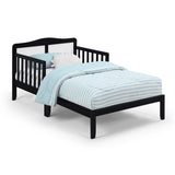Wood Toddler Bed with Dual Side Guardrails