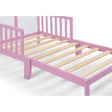 Wood Toddler Bed with Dual Side Guardrails
