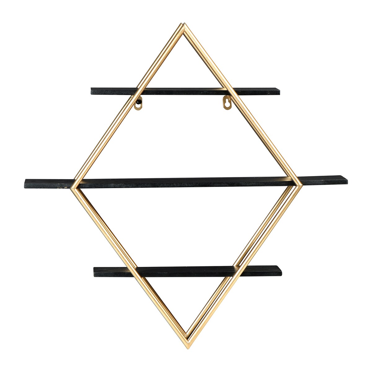 Wood and Iron Diamond Wall Shelf