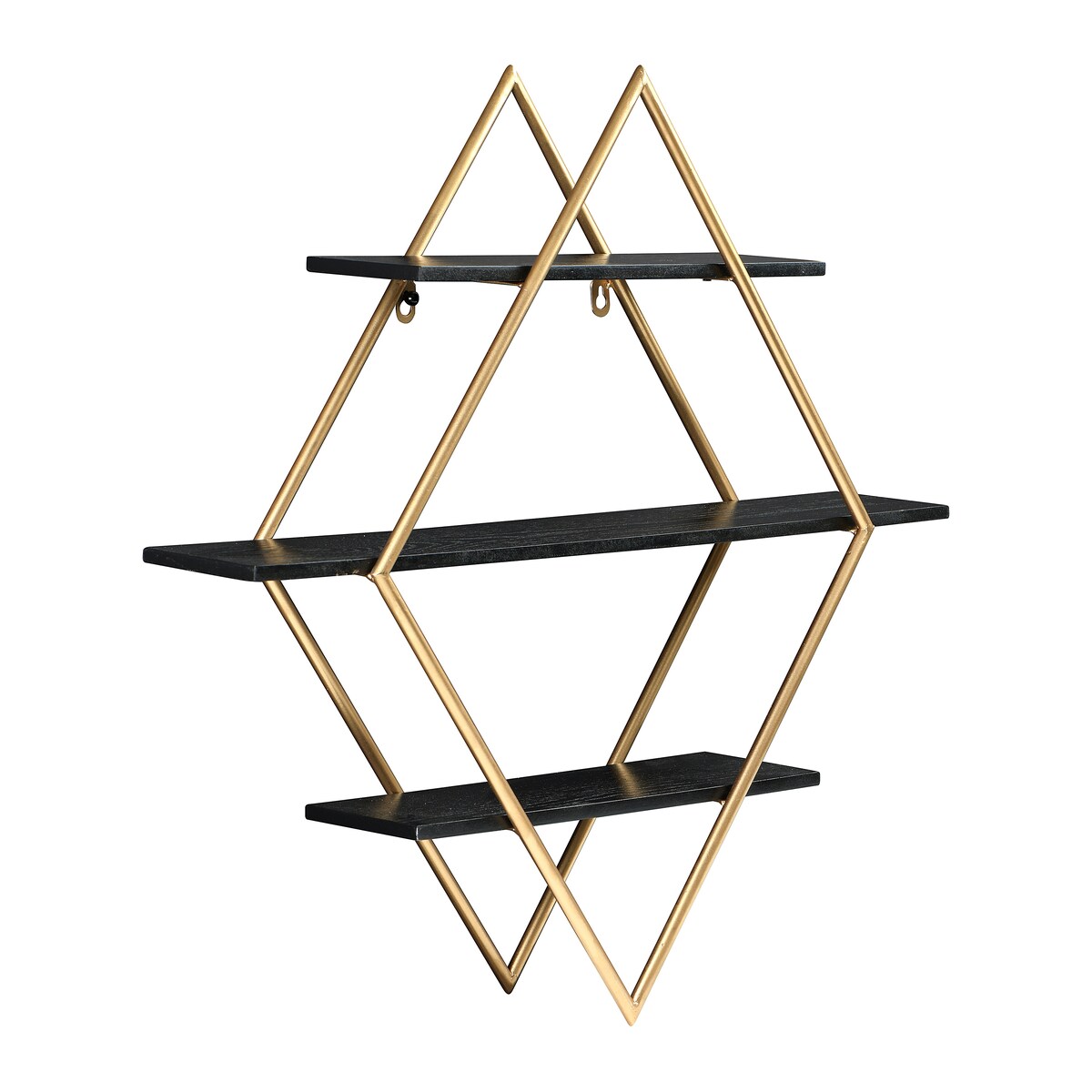 Wood and Iron Diamond Wall Shelf