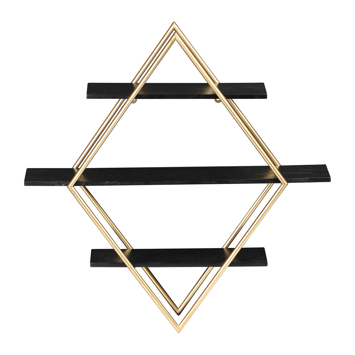 Wood and Iron Diamond Wall Shelf