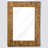 Wood and Metal Wall Mirror (35" x 26")
