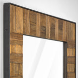 Wood and Metal Wall Mirror (35" x 26")