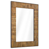 Wood and Metal Wall Mirror (35" x 26")