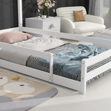 Wood bed with House-shaped Headboard Floor bed with Fences