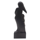Wood sculpture, 'Mother and Daughter in Black' - 14.25" H x 4.7" W x 1.6" D