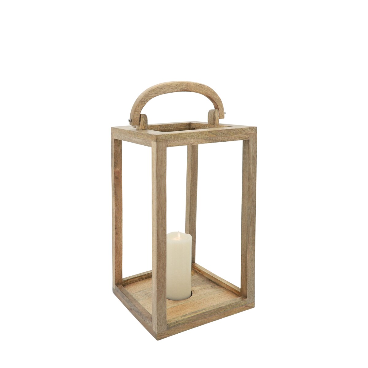 Wood, Set of 3 17, 23, 31"h Open Lanterns, Natural 29.0"H - 14.0" x 14.0" x 29.0"