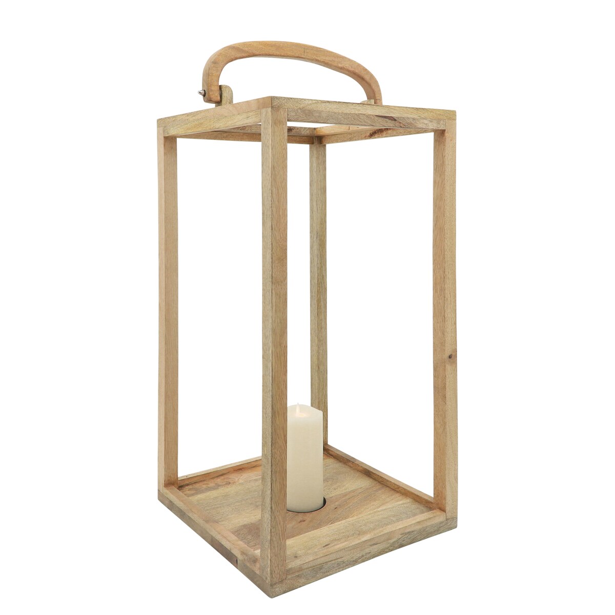 Wood, Set of 3 17, 23, 31"h Open Lanterns, Natural 29.0"H - 14.0" x 14.0" x 29.0"