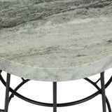 Woodbine Modern Handcrafted Marble Side Table by Christopher Knight Home - 18.00" L x 18.00" W x 22.00" H