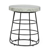 Woodbine Modern Handcrafted Marble Side Table by Christopher Knight Home - 18.00" L x 18.00" W x 22.00" H