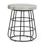 Woodbine Modern Handcrafted Marble Side Table by Christopher Knight Home - 18.00" L x 18.00" W x 22.00" H