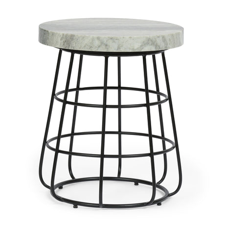 Woodbine Modern Handcrafted Marble Side Table by Christopher Knight Home - 18.00" L x 18.00" W x 22.00" H