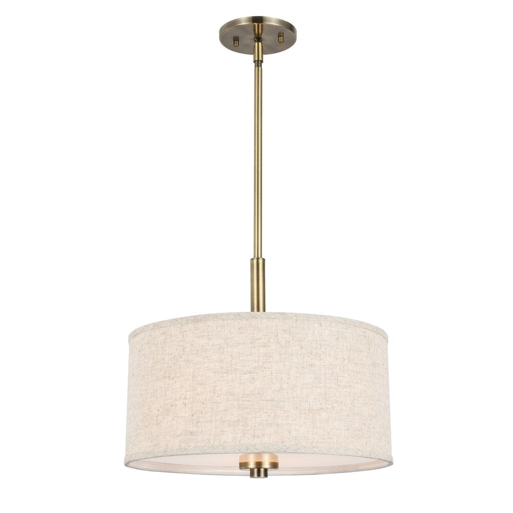 Woodbridge Lighting Drum 15" Shade Pendant w/ LED Bulb