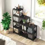 Ladder Corner Bookcase, 12 Shelves Display Shelf, Wooden 5-Tier Bookshelf