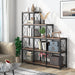 Ladder Corner Bookcase, 12 Shelves Display Shelf, Wooden 5-Tier Bookshelf