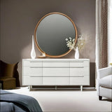 Wooden 9-Drawer Dresser with Solid Wood Legs For Bedroom