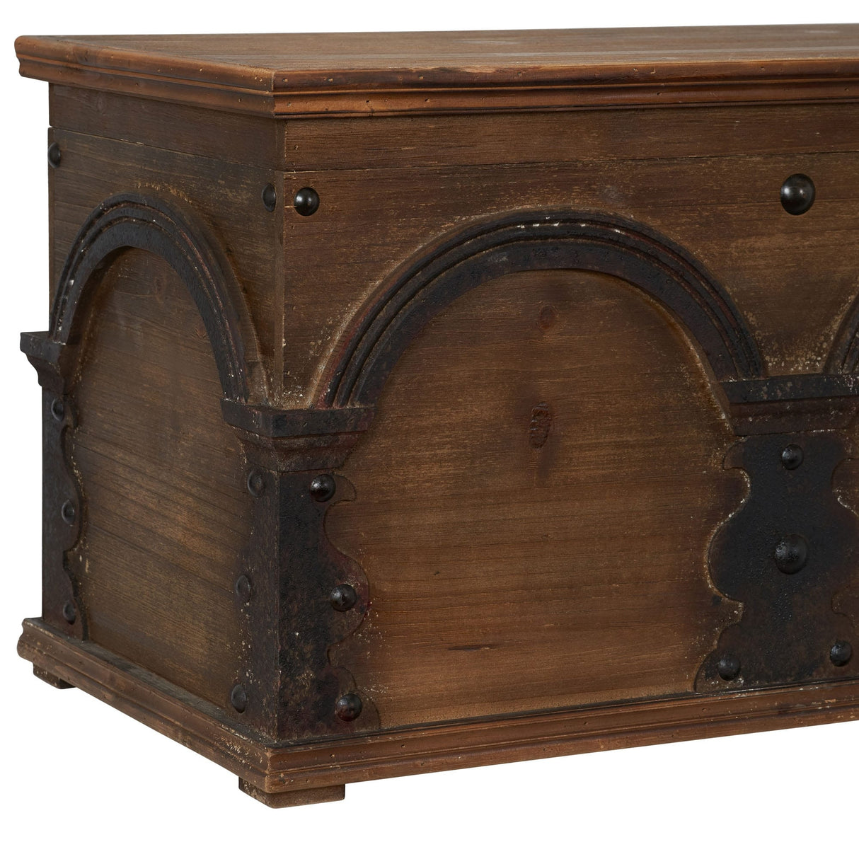 Household Essentials Wooden Arch Storage Trunk with Hinged Lid - 10.3"L x 20.0"W x 11.4"H