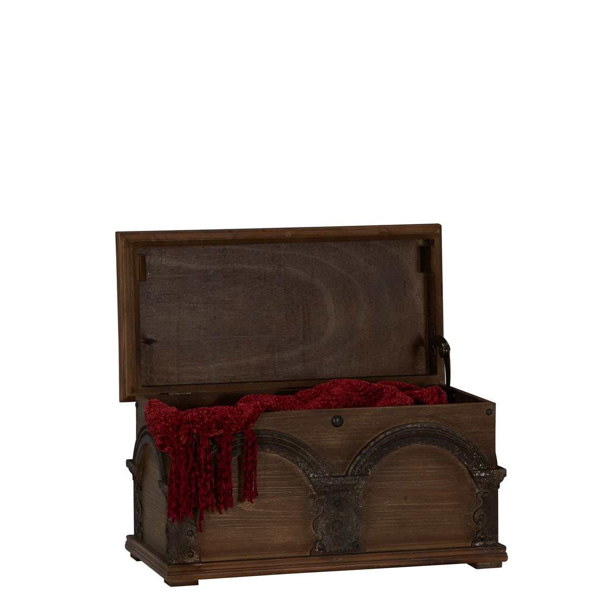 Household Essentials Wooden Arch Storage Trunk with Hinged Lid - 10.3"L x 20.0"W x 11.4"H