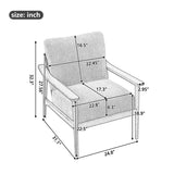 Wooden Arms Arm Chairs, Thick Pad Upholstered Accent Chair