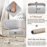 Wooden Arms Arm Chairs, Thick Pad Upholstered Accent Chair