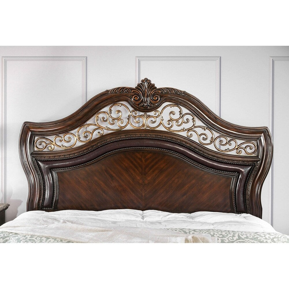 Wooden Bed in Brown Cherry