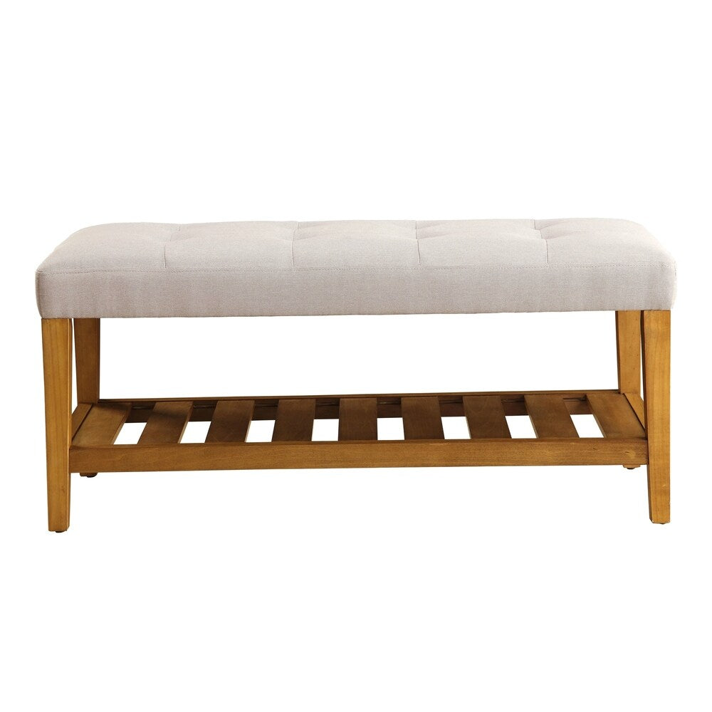 Wooden Bench, Light Gray & Oak