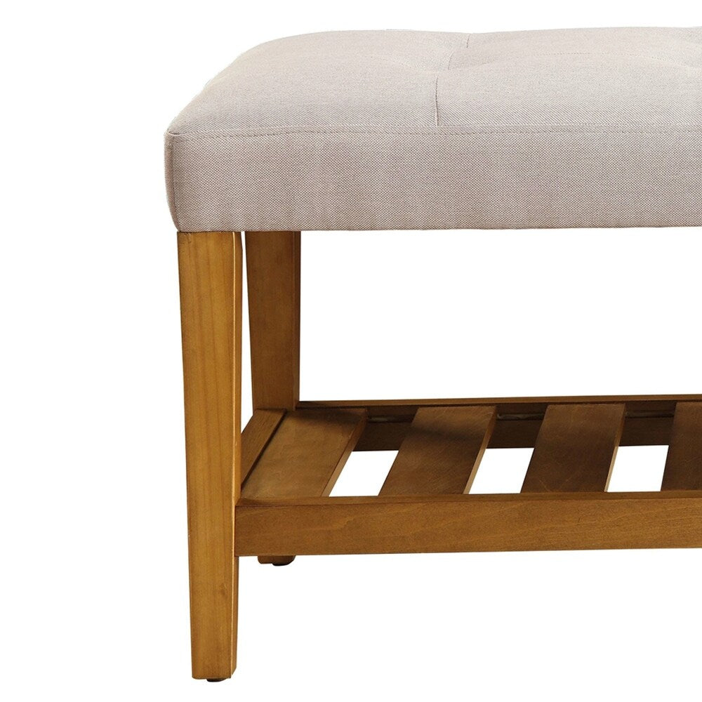 Wooden Bench, Light Gray & Oak