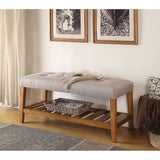 Wooden Bench, Light Gray & Oak