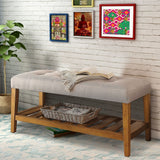 Wooden Bench, Light Gray & Oak