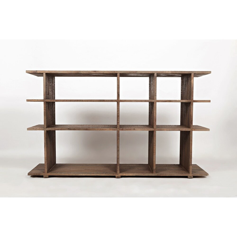 Wooden Bookcase With Spacious Shelves, Brown