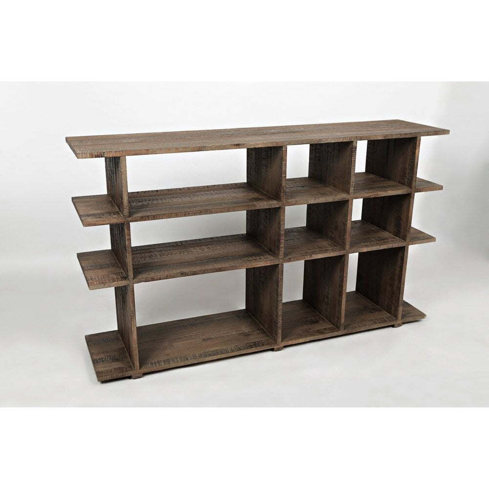 Wooden Bookcase With Spacious Shelves, Brown