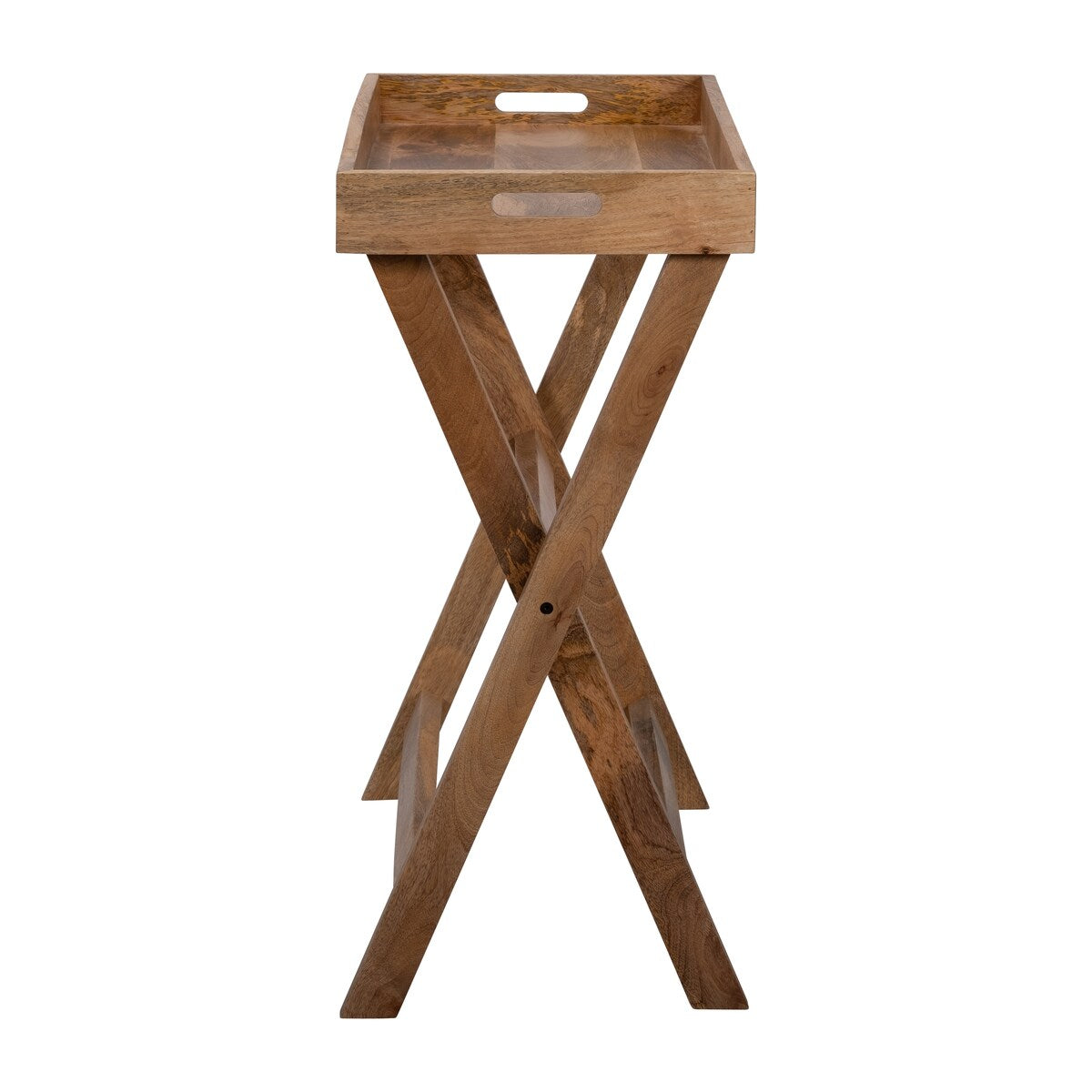 Wooden Butler Tray with Stand 30" x 32" Brown TV Tray Contemporary Rustic Decorative Stand or Storage Display - 30" x 15" x 32"
