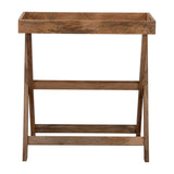 Wooden Butler Tray with Stand 30" x 32" Brown TV Tray Contemporary Rustic Decorative Stand or Storage Display - 30" x 15" x 32"
