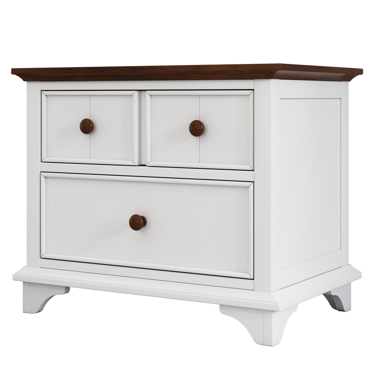 Wooden Captain Two-Drawer Nightstand