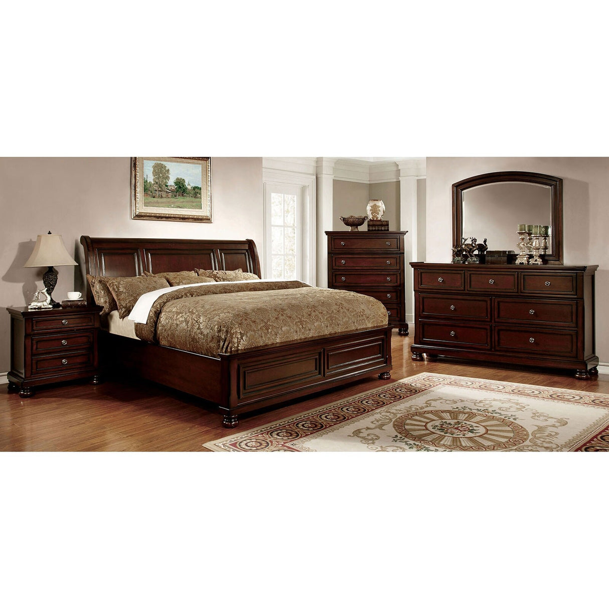 Wooden Chest in Dark Cherry Finish