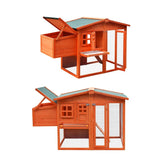 Wooden Chicken Coop,Waterproof Outdoor Large Chicken House for 4 Chickens, with a Removable Tray,Nesting Box, Wire Fence