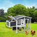 Wooden Chicken Coop,Waterproof Outdoor Large Chicken House for 4 Chickens, with a Removable Tray,Nesting Box, Wire Fence