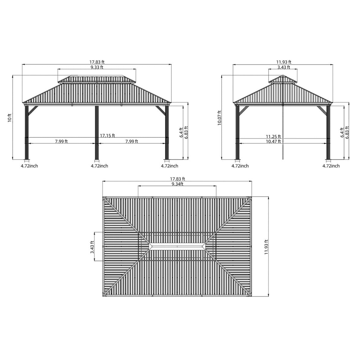 Wooden Coated Aluminum Frame Canopy