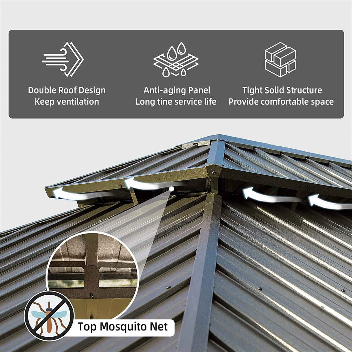 Wooden Coated Aluminum Frame Canopy