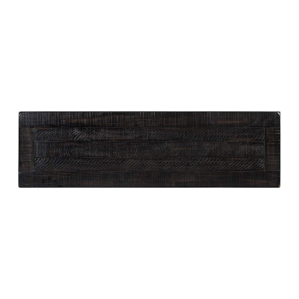 Wooden Console Table With Three Drawers, Antique Black