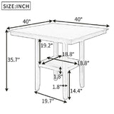 Wooden Counter Height Dining Table with Storage Shelving, Gray