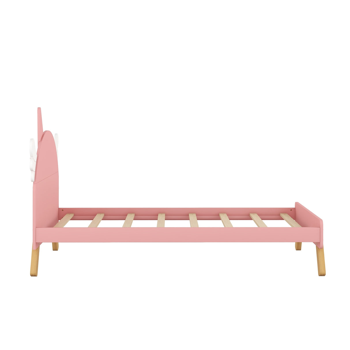 Wooden Cute Bed With Unicorn Shape Headboard